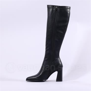 Pedro Anton Glasgow Knee High Heel Boot - Black Stretch